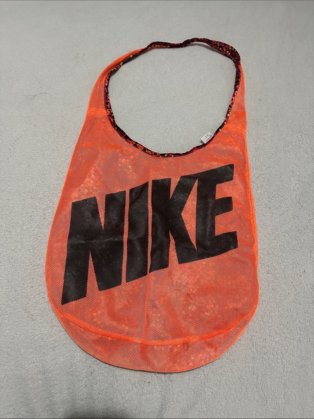 Nike Orange Mesh Tote with Black Logo